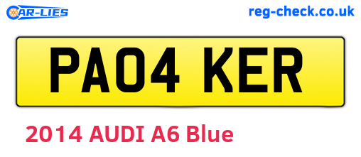 PA04KER are the vehicle registration plates.