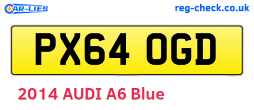 PX64OGD are the vehicle registration plates.