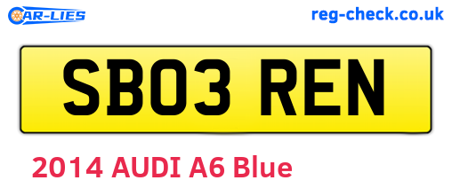 SB03REN are the vehicle registration plates.