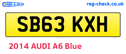 SB63KXH are the vehicle registration plates.