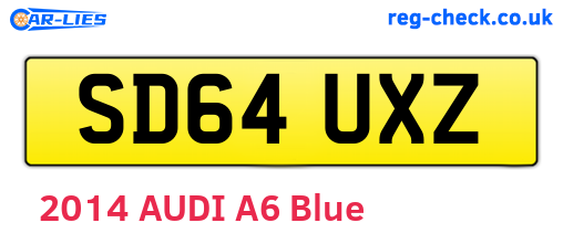 SD64UXZ are the vehicle registration plates.