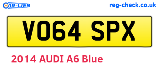 VO64SPX are the vehicle registration plates.