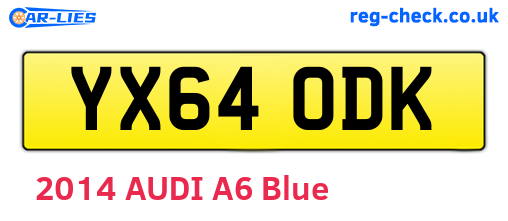 YX64ODK are the vehicle registration plates.