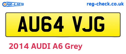 AU64VJG are the vehicle registration plates.
