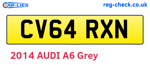 CV64RXN are the vehicle registration plates.
