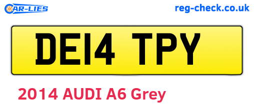DE14TPY are the vehicle registration plates.
