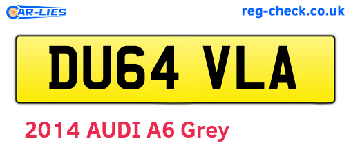 DU64VLA are the vehicle registration plates.
