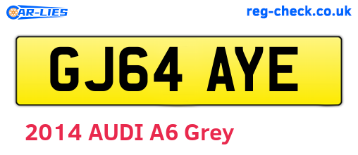 GJ64AYE are the vehicle registration plates.