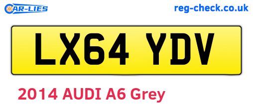 LX64YDV are the vehicle registration plates.