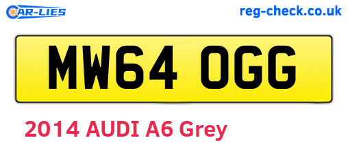 MW64OGG are the vehicle registration plates.