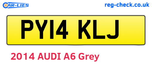 PY14KLJ are the vehicle registration plates.