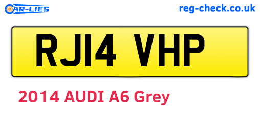 RJ14VHP are the vehicle registration plates.
