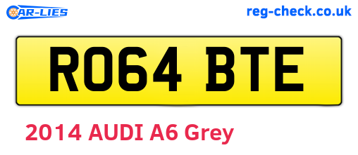 RO64BTE are the vehicle registration plates.