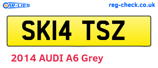 SK14TSZ are the vehicle registration plates.