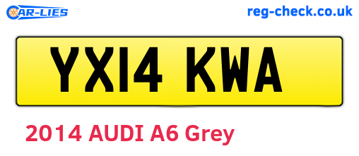 YX14KWA are the vehicle registration plates.