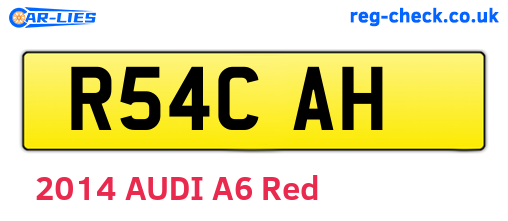 R54CAH are the vehicle registration plates.