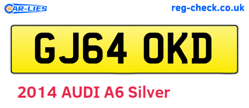 GJ64OKD are the vehicle registration plates.