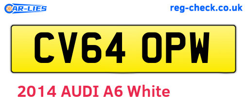 CV64OPW are the vehicle registration plates.