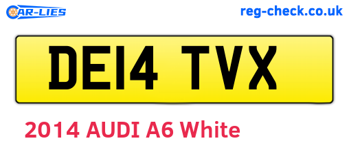 DE14TVX are the vehicle registration plates.