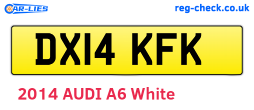 DX14KFK are the vehicle registration plates.