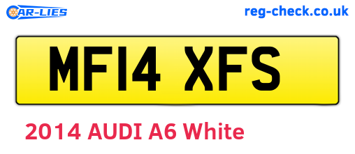 MF14XFS are the vehicle registration plates.