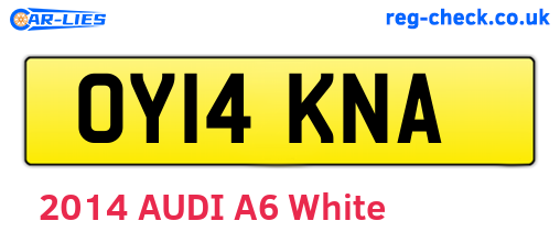 OY14KNA are the vehicle registration plates.