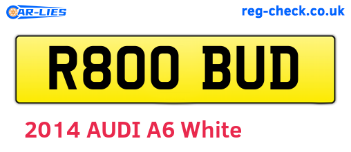 R800BUD are the vehicle registration plates.
