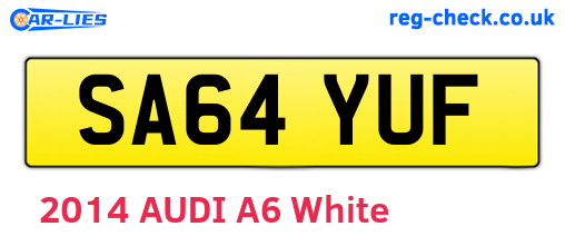 SA64YUF are the vehicle registration plates.