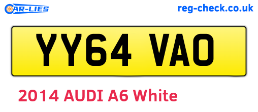 YY64VAO are the vehicle registration plates.