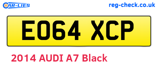 EO64XCP are the vehicle registration plates.