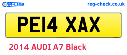 PE14XAX are the vehicle registration plates.
