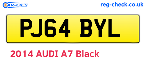 PJ64BYL are the vehicle registration plates.