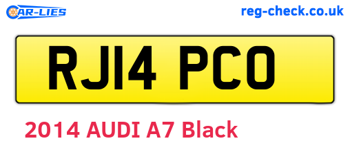RJ14PCO are the vehicle registration plates.