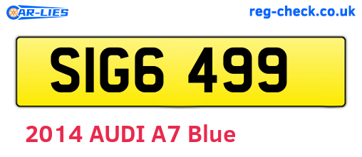 SIG6499 are the vehicle registration plates.
