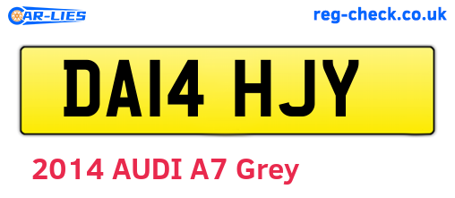 DA14HJY are the vehicle registration plates.
