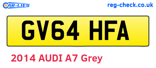 GV64HFA are the vehicle registration plates.