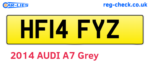 HF14FYZ are the vehicle registration plates.