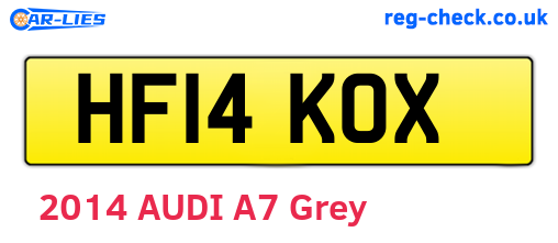 HF14KOX are the vehicle registration plates.
