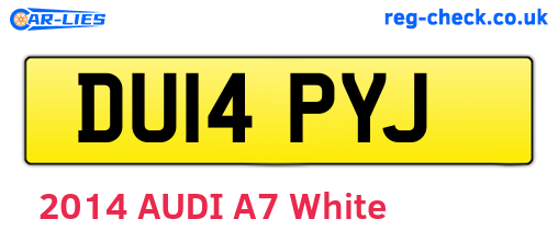 DU14PYJ are the vehicle registration plates.
