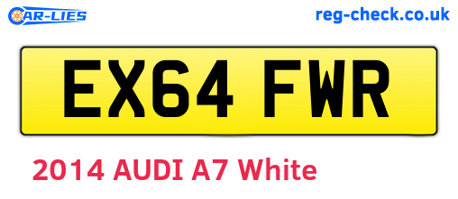 EX64FWR are the vehicle registration plates.