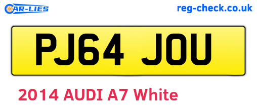 PJ64JOU are the vehicle registration plates.