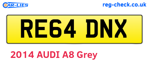 RE64DNX are the vehicle registration plates.