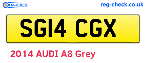 SG14CGX are the vehicle registration plates.