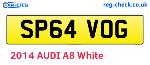 SP64VOG are the vehicle registration plates.
