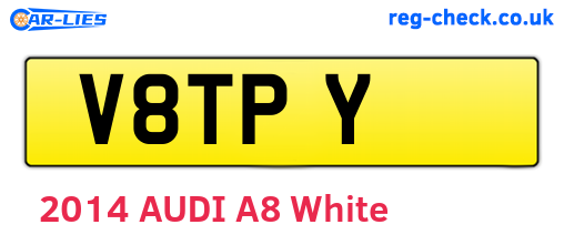 V8TPY are the vehicle registration plates.