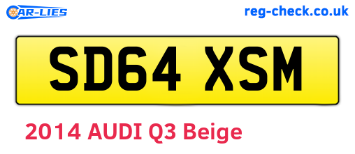 SD64XSM are the vehicle registration plates.