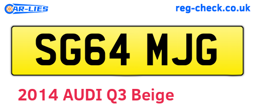 SG64MJG are the vehicle registration plates.
