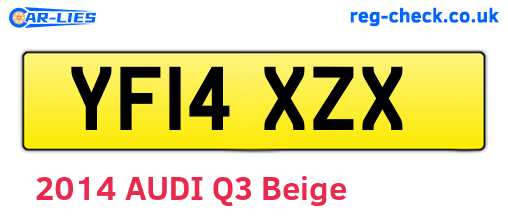 YF14XZX are the vehicle registration plates.