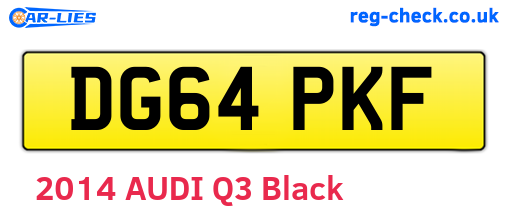DG64PKF are the vehicle registration plates.