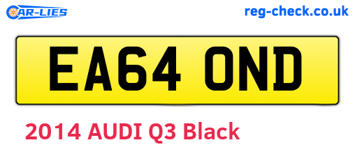 EA64OND are the vehicle registration plates.
